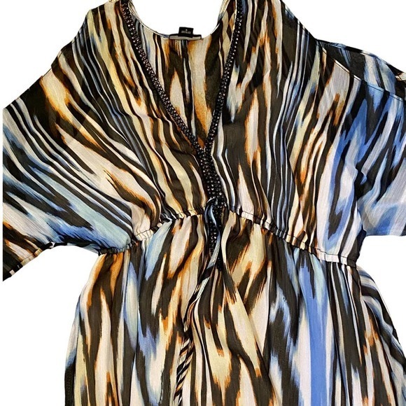 Allen B. By Allen Swartz Flowey Off Shoulder Boho Long Maxi Dress Size 4 - Picture 4 of 11